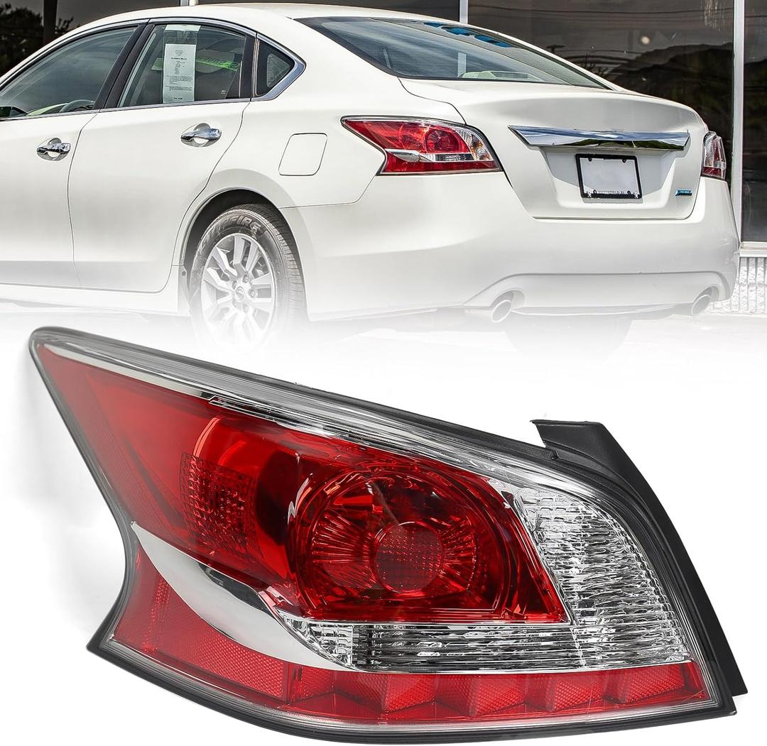 Huray Left Halogen Tail Light Fit for Nissan Altima 2013 2014 2015 LH Taillight Tail lamp Rear Brake Lamp Assembly Replacement Accessory Replacement for NI2800195 (Driver Side)