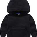 Ding-dong Baby Toddler Kid Boy Girl Solid Casual Pocket Hoodie Sweatershirt Pullover (4T, Black)