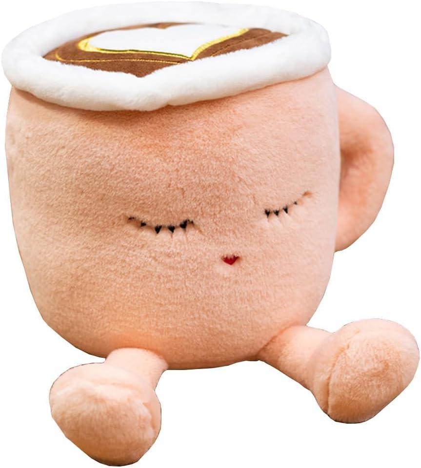 Latte Plush Pillow, 7.8 Inch Coffee Cup Plush Doll Toy, Coffee Food Stuffed Plush, Christmas Birthday Gift for Kids Adults Boys Girls (Pink)