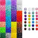 4200Pcs Pony Beads Bulk, 28 Colors Rainbow Pony Beads for Hair Braiding, Plastic Beads for Craft Bracelets Making, DIY Projects