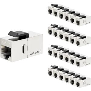 iwillink 10Gbps CAT7 Coupler RJ45 Keystone Shielded Coupler 25-Pack, Ethernet Coupler, Female to Female Keystone Jack, STP Keystone Insert for Cat7/Cat6a/cat6/cat5e Cable