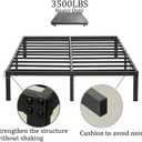 Wulanos Queen Size Bed Frame, 3500lbs Heavy Duty Metal Platform with Steel Slats Support, Sturdy and Noise-Free, 14 Inches High Bedframes with Ample Storage, No Box Spring Needed