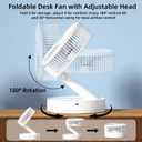 Desk Fan, 8-Inch Folding Portable 5400mAh Battery Powered Fan USB Rechargeable, Oscillating Super Quiet Desk Fan with 4 Speeds, Adjustable Height & Head Angle for Bedroom, Office, Outdoor