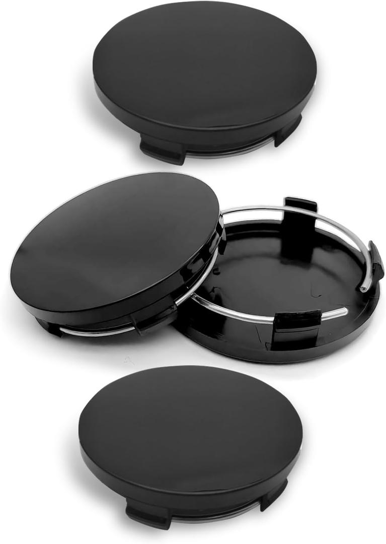 4PCS Car Wheel Center Caps, 60MM/2.36In OD 56MM/2.2In ID Center Hub Cover, ABS Snap-in Vehicle Rim Hub Caps, Rustproof Dustproof Center Cap for Rims, Universal Wheel Hub Decoration (Black)