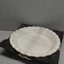 LE TAUCI Pie Pans for Baking 9 Inch, Ceramic Pie Plate for Apple Pie, Round Baking Dish Oven Safe, Embossment Housewarming Wedding Present - 36 OZ, Set of 2, Fireworks + Honey Comb, Arctic White