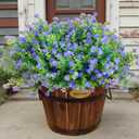 Artificial Flowers for Outdoors, 12 Bundles UV Resistant Realistic Faux Plants for Outside Porch Planter, Spring Summer Home Garden Decoration, Purple