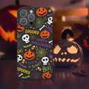 2 x Case for iPhone 13 Pro Max with Halloween Ghost Pumpkin Designed for iPhone 13 Pro Max Case,Black Matte Soft Slim Fit TPU Anti-Scratch Shockproof Protective Phone Cover 6.7 inch (pumpkin spider web)