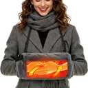 Heated Hand Warmers Pouch Electric Heated Hand Muff with Adjustable Strap for Football Golf Concert Hunting Gifts Heated Pocket for Women MenBattery not Included (Light Gray)