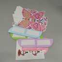 Colarr 9 Pcs Birthday Party Decoration Sets-honeycomb Table Centerpieces Pastel Themed Pink Girls Brick Building Block Cupcake Topper Birthday Party Supplies Princess Kids