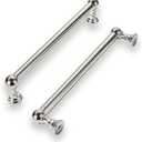 khtumeware 2 Pack 6 Inch Hole Center Polished Nickel Cabinet Pulls Heavy Duty Solid Cabinet Handles cabinets Dressers Kitchens Handles Bathroom cabinets