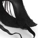 elegant black feather masquerade ball mask for women and men - perfect couple accessory for masquerade Halloween (Green)