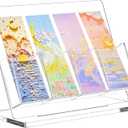 1 Pc Freestanding Acrylic Bookmark Display Holder for Business Multiple No Assembly Required 2'' Bookmark Organizer Stand for Vendors Retail Store Craft Show (One-Layer 4 Slots)