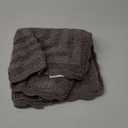 DII Crochet Collection Reversible Bath Mat, Square, 24x24, Gray (Grey)