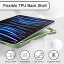 JETech Case for iPad Pro 11 Inch 2022/2021/2020 Model (4th/3rd/2nd Generation), with Pencil Holder, Support 2nd Pencil Charging, Slim Tablet Cover with Soft TPU Back, Auto Wake/Sleep (Matcha Green)