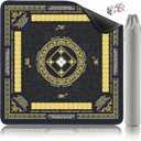Shipped Rolled 3MM Mahjong Mat with Rules Without Creases, 32.4"×32.4" American Mahjong Mat for Table, Waterproof Wipe Clean Non-Slip Noise Reduction Gaming Mat with Carry Bag