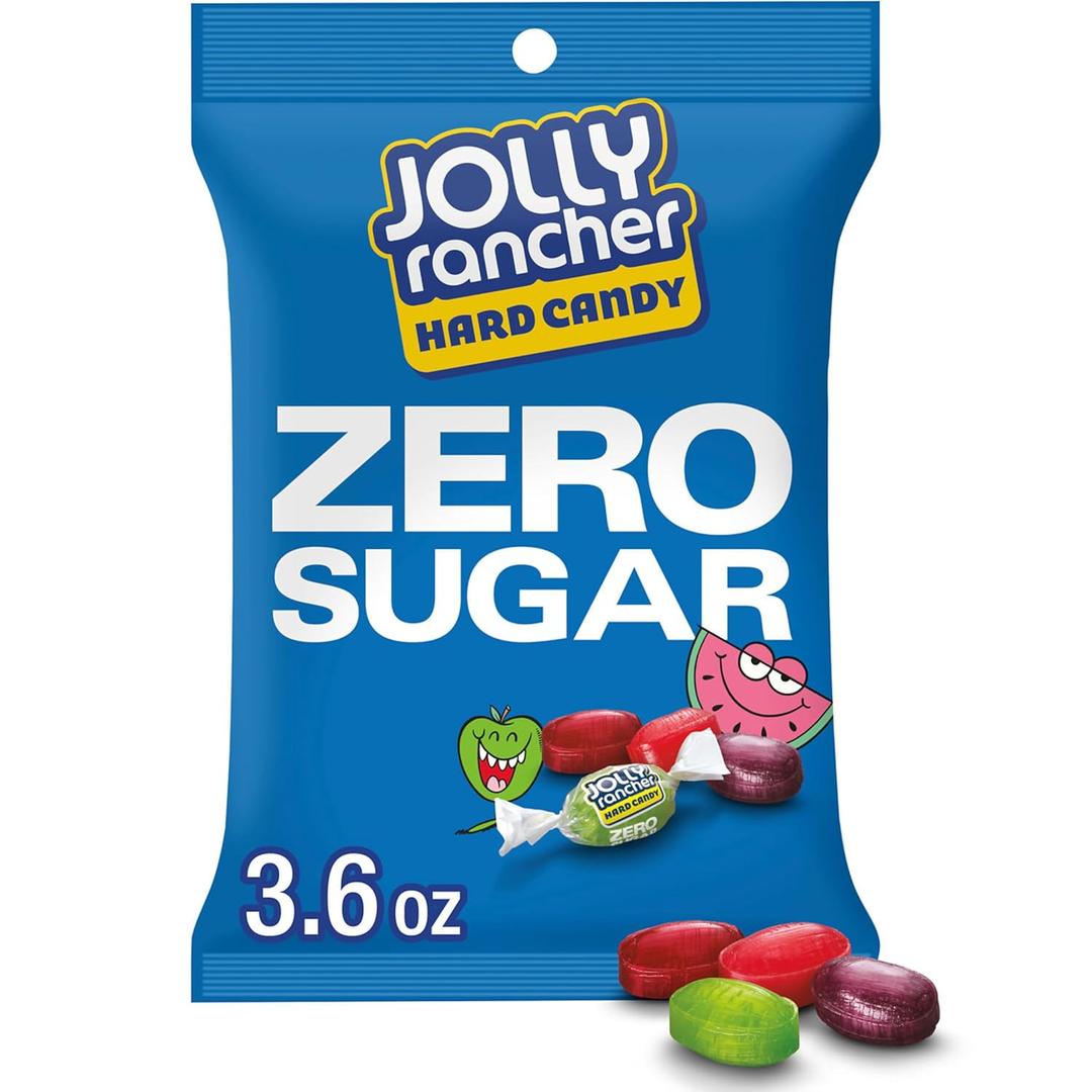 JOLLY RANCHER Zero Sugar Assorted Fruit Flavored Hard Candy Bags, 3.6 oz (12 Count) BB Date 09 2026