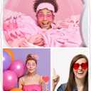 PARSUP 30 Pairs Heart Shaped Rimless Glasses Frameless Heart Sunglasses Transparent Transparent Red/Rose Red/Pink Color Glasses Tinted Eyewear Bachelorette Party Favors Photo Booth Props