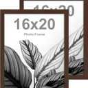 FrameWorks 16x20 Wooden Poster Frame, Classic Mahogany Matte Edged Frames w/Shatterproof Acrylic Glass, Photos, Posters, Prints, Wall Decor  Home, Office, Gallery Display - Mahogany - 2 Pack