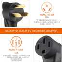 Tellegloww NEMA 10-30P to 14-50R EV Charger Adapter Cord, 30 Amp 3 Prong Male Dryer to 50 Amp 4 Prong Female EV Compatible with Tesla for Level 2 Charging with Handle, STW 10 AWG, 1FT, ETL Listed