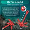 Kayak Anchor Kit, 1.5/3.5 lb Compact Folding Grapnel Anchor for Kayaks, Canoes, SUPs, Jet Skis, Small Boats - Lightweight Portable Marine Boat Anchor with Rust-Resistant Design