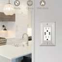 4-Pack Decorator Wall Plate, Metal Outlet Cover Plate for Receptacle, GFCI Outlets, Dimmer Switch, Decorative Satin Nickel Finish, Midsize