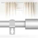 Curtain Rod for Windows 30 to 75 Inch, 5/8 Inch Silver Adjustable Curtain Rod with 2 Brackets, Easy Installation and Simple End Caps, For Living Room, Bedroom, Outdoor