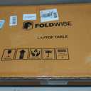 FoldWise Upgraded Folding TV Tray Table - Extra Large & Sturdy Laptop Table for Couch, Height & Angle Adjustable Desk for Dinner, Work & TV - Includes Footrest, Cup Holder, iPad Holder & Edge Stopper