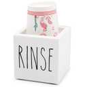 Bathroom Cup Dispenser, Farmhouse Dixie Cup Holder, 3 oz 5 oz Paper Mouthwash Cup Storage Box, Wooden Disposable Cup Caddy, Water Dispenser Cup Holder for Countertop (White)