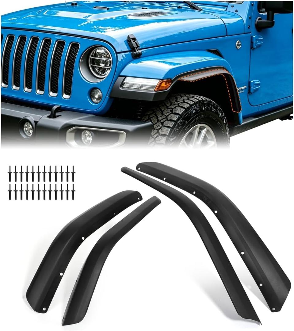 Fender Flares Compatible with 2018-2026 Jeep Wrangler JL Low Fenders Only