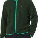 Amazon Essentials Mens Teddy Fleece Full-Zip Mock Neck Jacket with Chest Pockets (X-Small, Dark Green)
