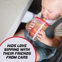 2 x The First Years Cars Take & Toss Toddler Straw Cups Party Pack - Spill Proof Toddler Sippy Cups with Snap-On Lids and Straws - Cars Party Supplies - 10 Oz - 10 Count