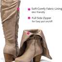 Luoika Women's Extra Wide Calf Knee High Boots, Wide Width Winter Tall Boots. (Beige)