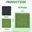 Windyun 16 Pack Artificial Grass Turf Interlocking Deck Tiles 12" x 12" Thick Synthetic Square Fake Interlocking Turf Self Draining Grass Tiles for Patio Indoor Outdoor Floor Decoration Dogs Pee Pad