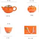 Portable Gongfu Ceramic Tea Set - Beautiful Persimmon-Shaped Chinese Tea Set with Teapot, Tea Can & 4 Cups, Gift Boxed
