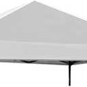 8x8 Canopy Replacement Top Outdoor Tent only Silver Coated Cover with Ropes, Silver Gray