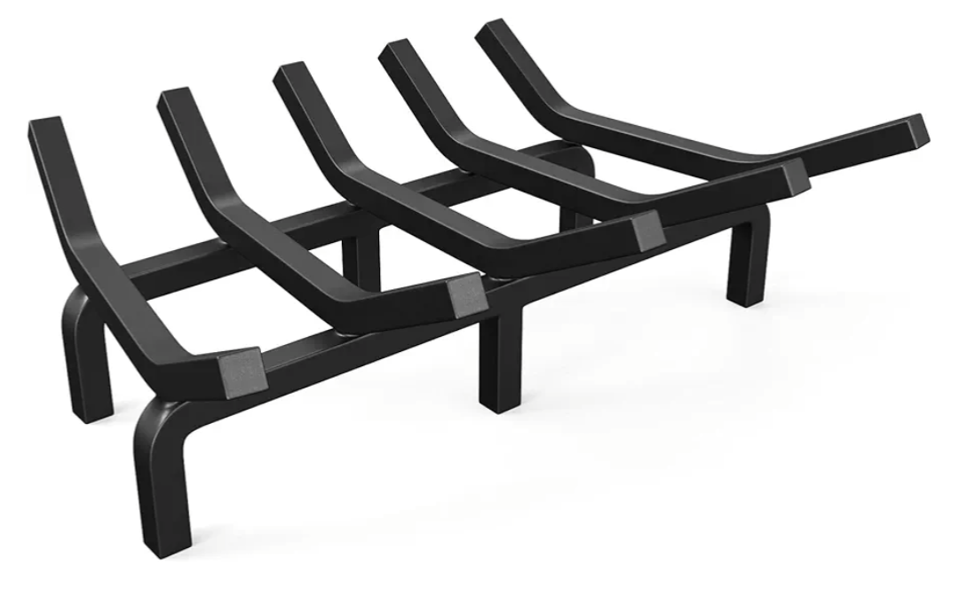 Mr IRONSTONE Fireplace Grate Fireplace Log Holder Solid Steel Heavy Duty Firewood Log Burning Rack Fire Grates for Outdoor Kindling Tools Pit Indoor Wrought Iron Wood Stove 17 inch