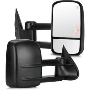 Youxmoto Towing Mirrors fit 2003-2006 for Chevy for GMC; For Silverado Sierra 1500 2500 HD/ 3500/ Suburban Tahoe/Yukon Pickup Truck Mirrors, Heated; Arrow Light; Manual Folding & Telescoping