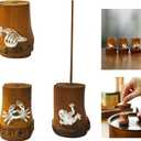 6 x Bamboo Tea Pot Lid Incense Holder Decorative Firing Stand for Home Decor, Yoga, Spa, Meditation, and Unique Decoration (Silver)