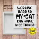 2 x Cat Lover Decor Wooden Box Sign, Funny Cat Desk Decoration for Home, Working Hard, Cat Lover Gifts for Women Men, Cat Mom Cat Dad Cat Owner Gifts