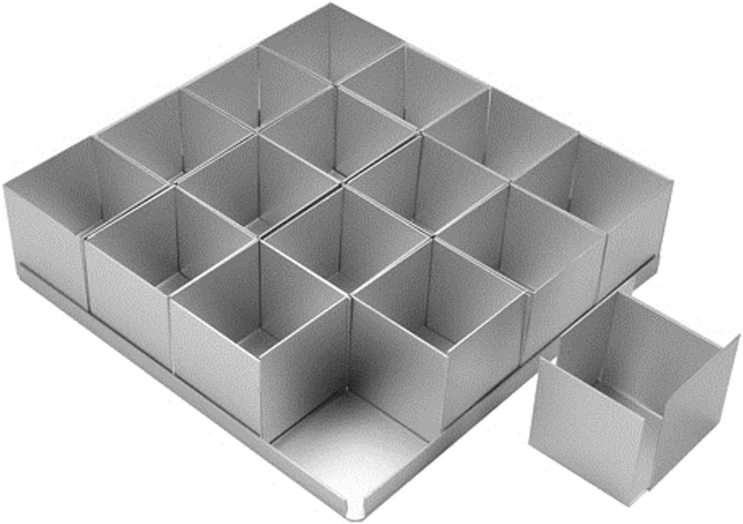 16 Piece 2 inch Square Cake Pan Set 12284