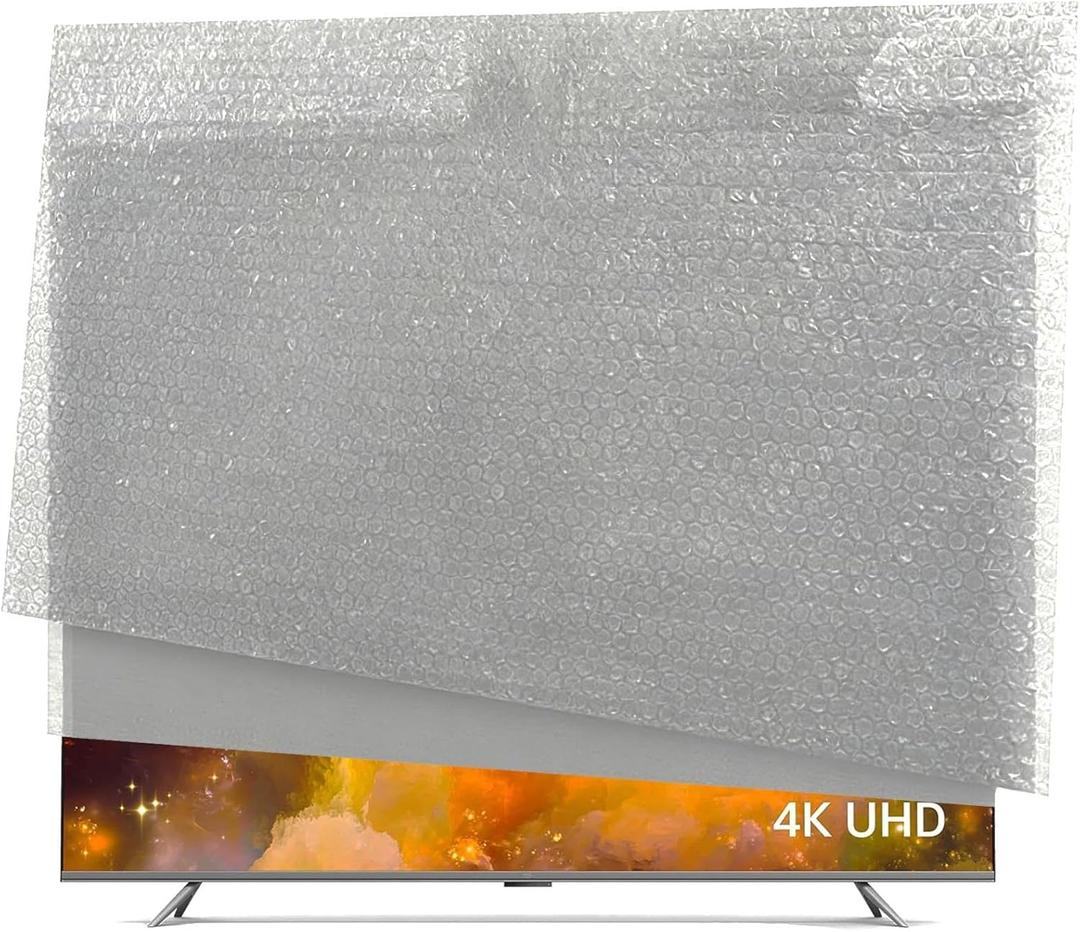 TV Moving Bag for 65 Inch TV, Double-Layer Thick Bubble Cover for Moving - Internal Bubble Design, Reusable Protective Wrap Fits Many 43-65 Screens (61x37)