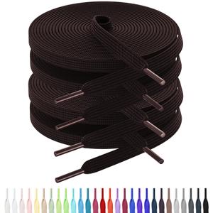 7 x AWANGLOU Flat Shoe Laces for Sneakers, 5/16" Wide Shoelaces for Sneakers, Mix