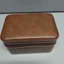 ROTHWELL 2 Watch Travel Case for Men | Compact PU Leather Protective Box with Microsuede Interior | Fits Watches & Smartwatches Up to 55mm (Tan/Brown)