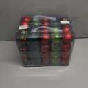 2 x 40PCS 2.36" Christmas Balls Ornaments, Plastic Christmas Tree Ornaments, Holiday Baubles, Hanging Decorations for Xmas Trees Holiday Party, Red Green Baubles