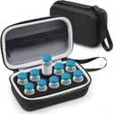 Teenyyou 10 Slots Insulin Peptide Fridge Carrying Case Vial Holder Storage Protector Bag, Fits Standard 10ml Vials, Insulin Cooler Travel Kits Case Organizer Diabetes Protector (Black)