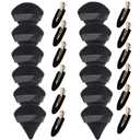 2 x 12PCS Triangle Powder Puff with 12PCS No Crease Hair Clip for Women Makeup