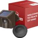 eMACROS Solar Wireless Driveway Alarm, 1/2 Mile Long Range Motion Sensor & Outdoor Detector - Weatherproof Security Alert System - Ideal Gift for Men and Women, Plug in to Use