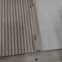 LINSY HOME 70" Fluted TV Stand for TVs up to 80 Inch, Mid Century Modern Entertainment Center with Storage Cabinet and Sliding Doors, Farmhouse Wood Media TV Console for Living Room, Bedroom, Oak