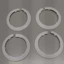 FDXGYH 4.05" Water Pipe Flange Cover 4 Pcs Snap Type Round Escutcheon Plate Cover for Water Pipe Faucet Collar Decoration [White]