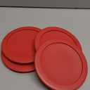 Replacement Lids fits Pyrex 2-Cup Glass Food Storage Container Bowls, 5-Inch Plastic Round Lids Covers for Pyrex 7200-PC, Airtight & Leakproof (4-Pack, Red)